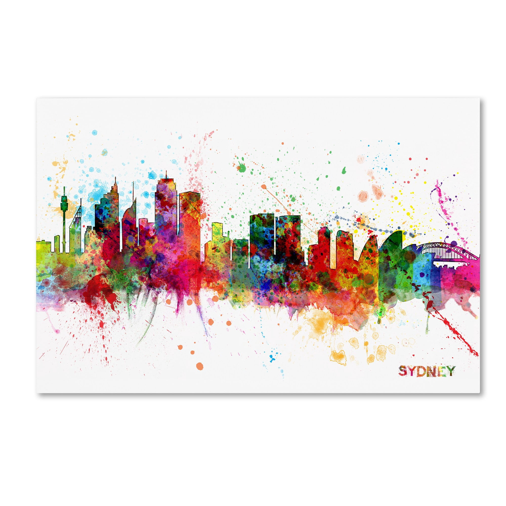 Trademark Fine Art "Sydney Australia Skyline II" Canvas Art by Michael Tompsett