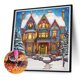thumbnail image 5 of Pintura de diamante 5D DIY, taladro redondo completo, Kit de cabaña de nieve, decoración del hogar, 30x30cm, 5 of 9