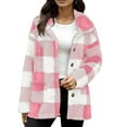 thumbnail image 5 of Vinsonshop Womens Sherpa Jacket Shakets for Women Peacoat Womens Coat Teddy Jacket Women Winter Coats for Women Fleece Tops for Women Fuzzy Jackets for Women Pink XL, 5 of 7