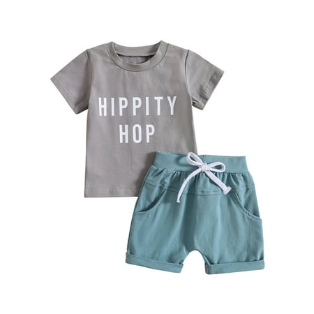 

Gwiyeopda Baby Boys 2Pcs Outfit Set Short Sleeve T-Shirt and Shorts Summer Infant Boy Clothes Set
