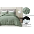 thumbnail image 5 of Chezmoi Collection Nora 3-Piece Sage Green Ruffled Edge Trim Microfiber Comforter Set, King Size, 5 of 8