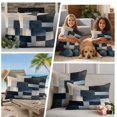 thumbnail image 5 of Vintage Oil Painting Outdoor Waterproof Pillow Covers, Farmhhouse Blue Black Beige Ombre Decorative Square Throw Pillowcase Sofa Cushion Sham for Patio/Couch/Chair, 18"x18" 2 Pack, 5 of 8