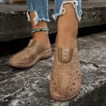 thumbnail image 3 of Rokment Womens Orthopedic Wedges Walking Clogs and Mules Sandals with Arch Support Comfortable Beach Casual Leather Hollow out Closed Toe Platform Low Heels Slip on Slides Khaki Size 9, 3 of 6