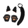 thumbnail image 2 of Disfraz de cosplay, conjunto de orejas y cola falsas para fiesta de máscaras con temática de animales de Pascua Negro, 2 of 8
