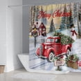 thumbnail image 2 of Christmas Shower Curtain Set for Bathroom Decor Xmas Snowman Gift Curtains with Mat Hooks 71x71 inches (White Snowman), 2 of 8