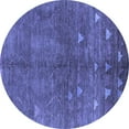 thumbnail image 1 of Ahgly Company Indoor Round Solid Blue Modern Area Rugs, 3' Round, 1 of 4
