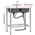 thumbnail image 2 of vidaXL Camping Sink Single Basin with Tap Stainless Steel, 2 of 8