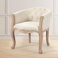 thumbnail image 2 of Accent Chair with Curved Backrest, French Country Chair with Carved Legs, Upholstered Linen Single Sofa Chair, Vintage Comfy Living Room Chair for Office Living Room Bedroom, Beige, 2 of 9