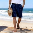 thumbnail image 2 of YLSDY Men's Solid Basic Casual Shorts, Drawstring Elastic Waist, Comfortable Everyday Wear Shorts Navy S, 2 of 6