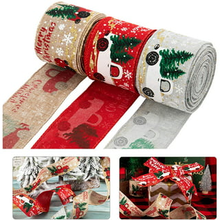 Christmas Ribbon for Tree Wreaths Crafts Gift Wrapping, Vintage