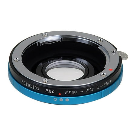 Fotodiox Pro Lens Mount Adapter - Pentax K AF Mount (PKAF) DSLR Lens to Nikon F Mount SLR Camera Body with Built-In De-Clicked Aperture Control