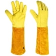 thumbnail image 1 of Guantes de soldadura extra largos Guantes de cuero resistentes al calor Guantes de jardín a prueba d Abanopi Mitones, 1 of 7