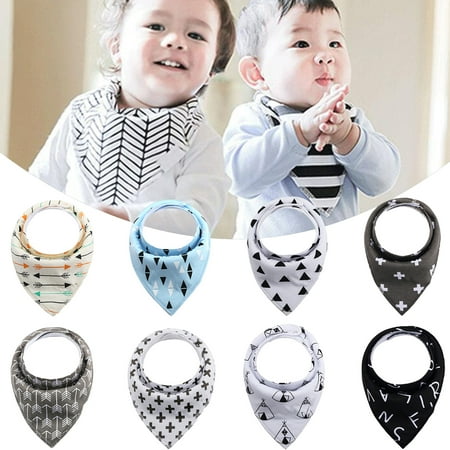 

MyBeauty 4Pcs Baby Bibs Adjustable Absorbent Cotton Soft Baby Bandana Drool Bibs for Teething 2