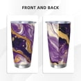 thumbnail image 3 of Susaid Purple Gold Marble Swirls Print 20oz Car Cup,Insulated Coffee Cup Fully Spill Proof Travel Coffee Mug, Stainless Steel Tumbler for Work Home Outdoor Car-Without Straw, 3 of 8