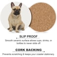 thumbnail image 5 of Round Drink Coasters, 4 Pcs Beautiful French Bulldog Dog Absorbent Ceramic Coaster with Cork Base for Coffee Cups Housewarming Gift for Home Decor, 5 of 5