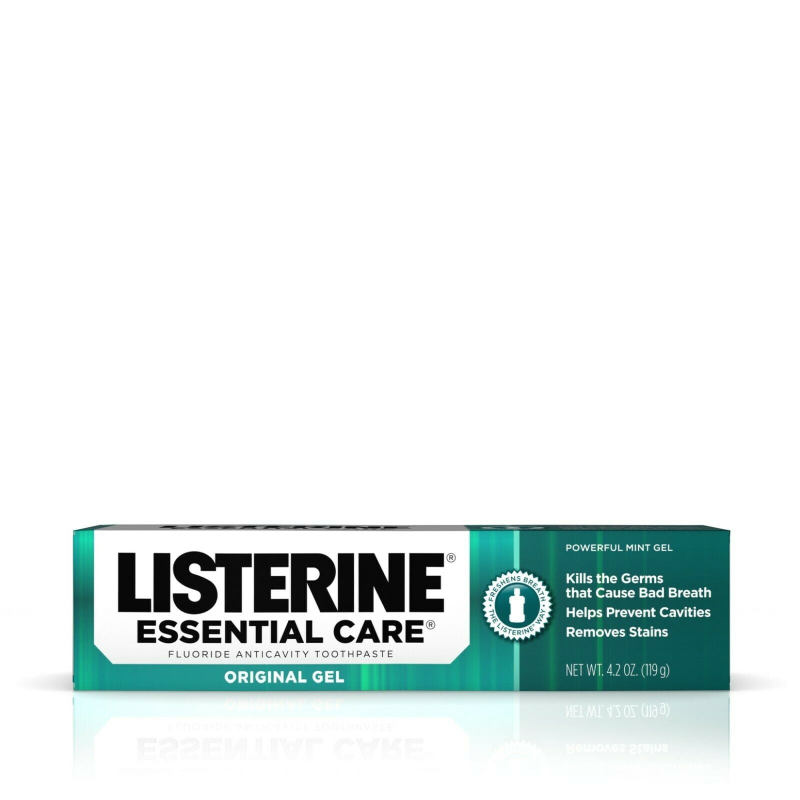 Listerine Essential Care Toothpaste, Powerful Mint Gel, 4.2Ounce Tubes