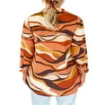 thumbnail image 4 of MesaSe Women Button Down Shirts Turn Down Collar Striped Pattern Single Breasted Long Sleeve Shirt Tops, 4 of 4