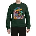 thumbnail image 3 of Funny Neon Sloth | Dean Russo Art Animal Lover Unisex Crewneck Sweatshirt, Forest Green, 3XL, 3 of 5