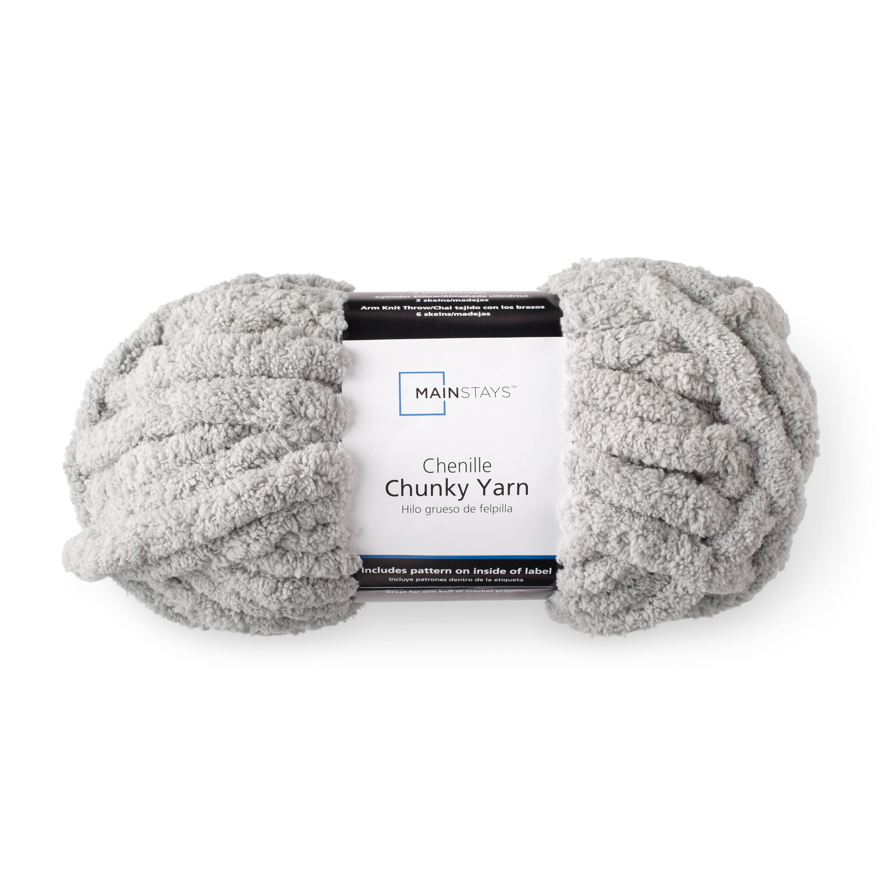 Mainstays 31 7 Yd Soft Chunky Chenille Yarn Silver Walmart Com