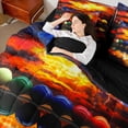 thumbnail image 4 of Castle Fairy Billiards Print Bedding Comforter Set,Snooker Sport King Bedding Sets, 4 of 8