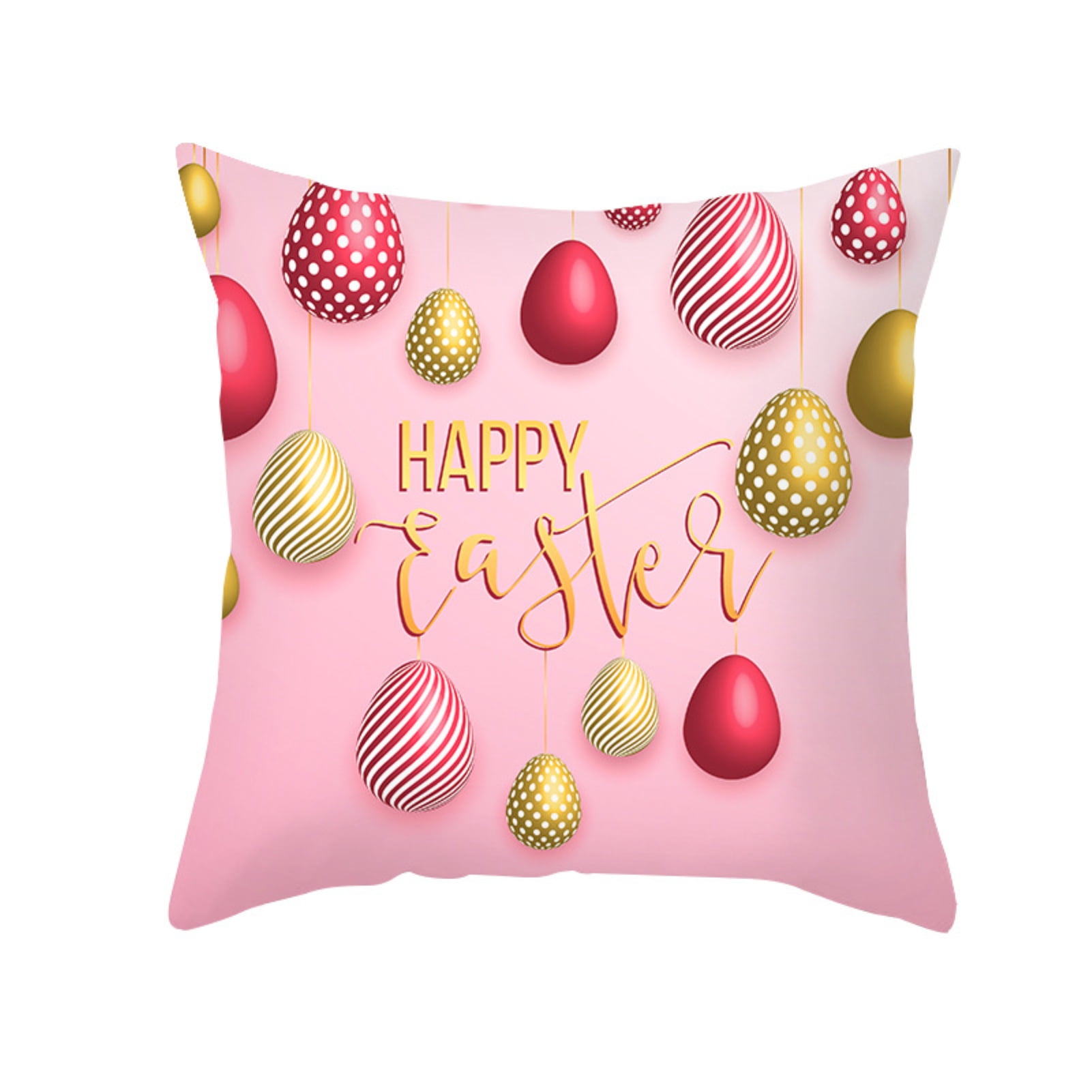 Pnellth Easter Pillow Cover Convenient Add Atmospheres Polyester Peach Skin Theme Egg Pillow