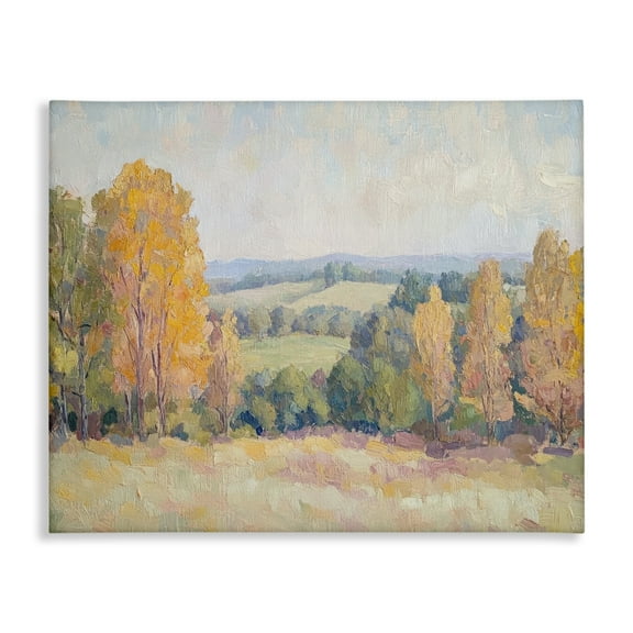 Stupell Industries Countryside in Autumn Landscape & Nature Painting Wrapped Canvas Canvas Art Print Wall Art, 20 x 16