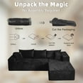 thumbnail image 6 of Kithkasa 103" Cloud Sectional Couch,Boneless Sofa with L-Shape Chaise,Modular Sectional Couches for Living Room,No Assembly Required,Black, 6 of 8