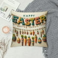 thumbnail image 2 of COMIO Happy Easter Pillow Covers Bunny Rabbit Carrot Easter Decorations Outdoor Farmhouse Pillows Lumbar Decorative Throw Pillow Cases Spring Indoor Decor Cushion Covers for Home Couch Sofa, 2 of 5