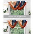 thumbnail image 5 of Waterfall Valances for Windows, Navy Blue Burnt Orange Kitchen Sheer Valance Curtains, Geometric Modern Boho Art Rod Pocket Elegant Swag Valances for Living Room Bedroom, 47.2"x38.5", 1 Panel, 5 of 8