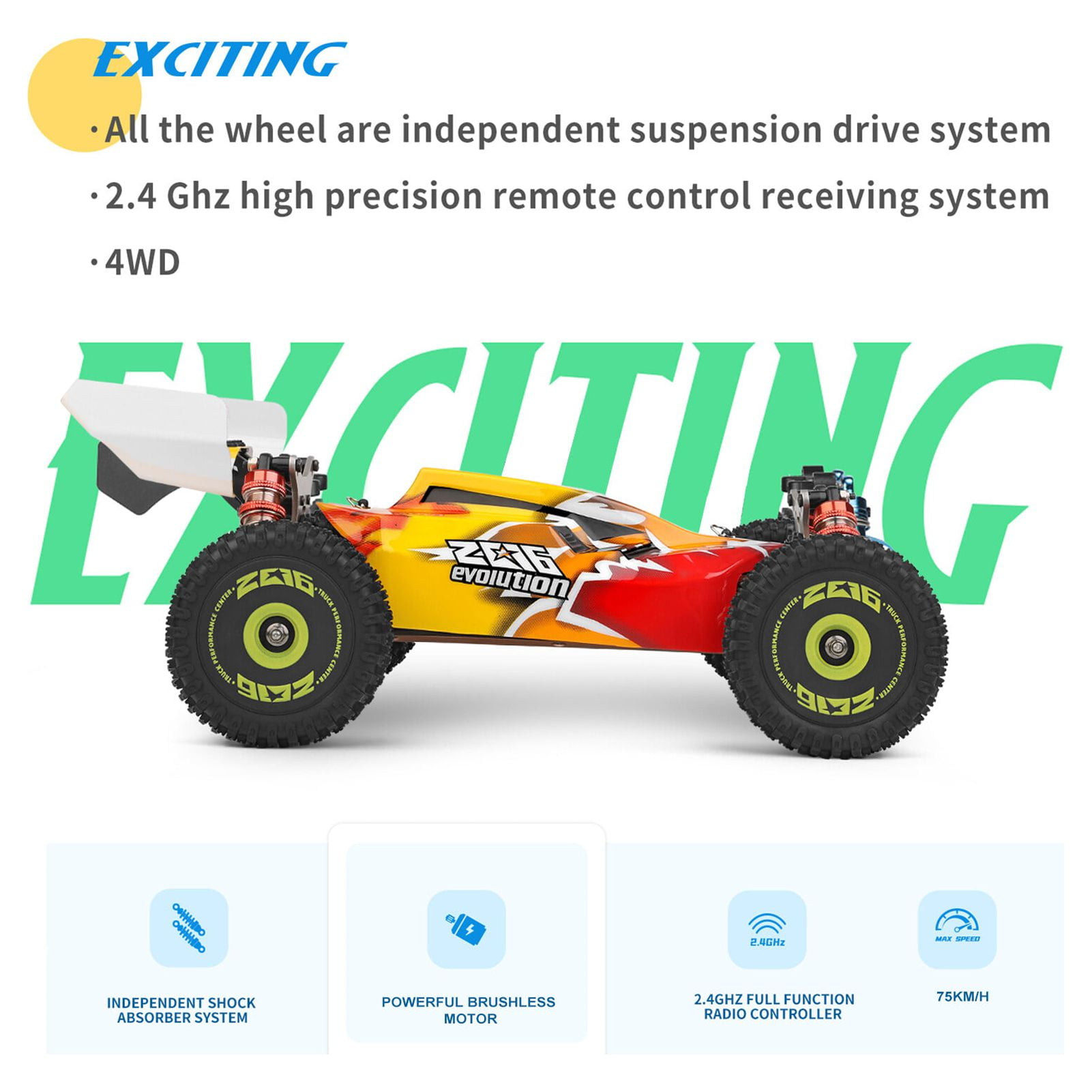 Buggy RC Wltoys 144010 Brushless RTR 1/14 - 80km/h 4WD