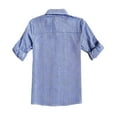 thumbnail image 3 of Bienzoe Big Boy's Cotton Check Roll Up Button Down Sports Shirts,Darkblue,9/10, 3 of 6