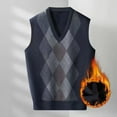 thumbnail image 2 of Sweater Tank Tops For Men Button Up Fashion V Neck Sleeveless Knit Fleece Mens Soft Underwear,Navy,2XL, 2 of 3