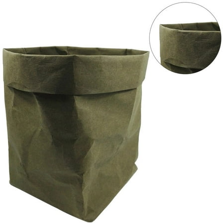 

Washable Kraft Paper Container Decorative Reusable Paper Bag Organizer Flowerpot Cover Toy for Decoration and Storage Size 2XL(Blackish Green)