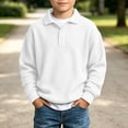 thumbnail image 2 of PureCasa Children's Sweatshirts 3-14 Years Waffle Knit Long Sleeve Sweatshirts Sports Button Collared Casual Pullover Outdoor Winter Tops, 2 of 10