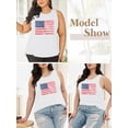 thumbnail image 4 of XCHQRTI Women's Plus 4th of July Tank Tops Graphic American Flag Sleeveless Shirts, 4 of 7