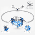 thumbnail image 4 of Dragon Jewelry Set for Women, Crystal Dragon Necklace Bracelet and Earrings, Fantasy Animal Pendant Jewelry Collection Gift, Purple, 4 of 6