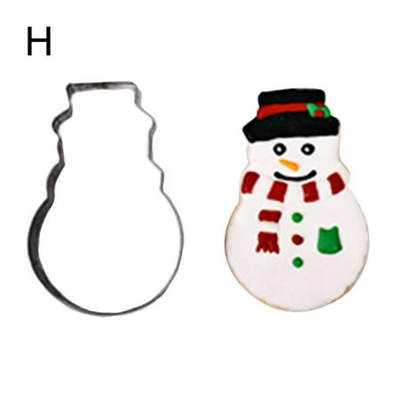 

Christmas Cookie Cutter Stainless Steel Biscuit Mould Gingerbread Man-Snowman L3X9