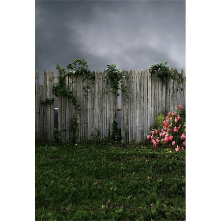 Image of MOHome 5x7ft Artistic Backdrops Girl Photography Background Worn Wood Fence Vines Flowers Overcast Grass Floors Adults Baby Toddler Boy Portrait Scene Studio Props Video Kid Photo Shoot