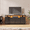 Black, variant on 10 Drawer Dresser TV Stand for 65 70 75 Inch Tv, Fabric Chest of Drawers with LED Lights & Power Outlets, with Open Shelves & Storage, for Bedroom, Closet