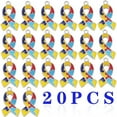 thumbnail image 2 of 20 Pieces Colorful Enamel Autism Charms Alloy Ribbon Shape Autistic Awareness with Puzzle Dangle Pendants for DIY Jewelry Making Craft Decoration Gift, 2 of 7