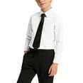 thumbnail image 3 of Diufon Boys Long Sleeve School Uniform Kids Classic Lapel Button Down Shirts with Tie and Chest Pocket, 3 of 10