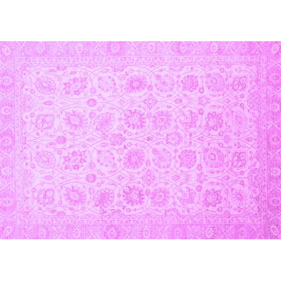 Ahgly Company Indoor Rectangle Oriental Purple Traditional Area Rugs, 8' x 10'