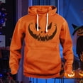 thumbnail image 3 of Pumpkin Face Halloween Hoodies for Men 2025 Spooky Pumpkin Graphic Hooded Sweatshirt with Pockets Halloween Pullover Tops, 3 of 4
