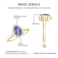 thumbnail image 5 of Rosec Jewels Natural Tanzanite Teardrop Engagement Ring with Halo - Tanzanite Diamond Ring for Women - Authentically Certified, 10K Yellow Gold, US 12.00, 5 of 8
