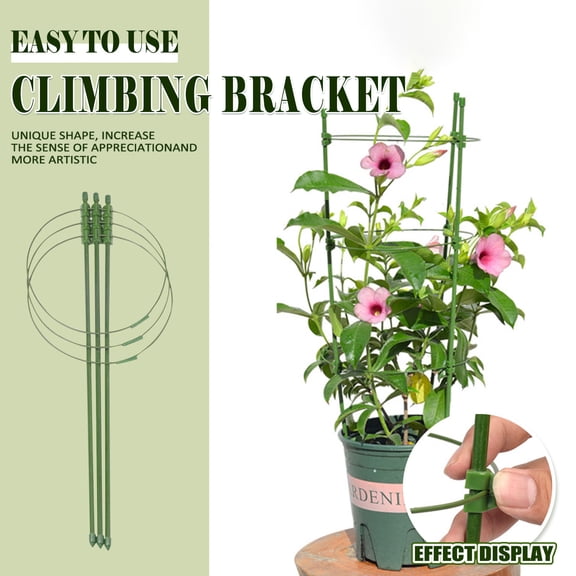 NovaStitch 45cm Tall Climbing Plant Support Stake Adjustable 18cm Ring Plant Trellis Pole for Vine Flowers Monstera Rose Garden Yard Decoration