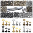 thumbnail image 1 of Double Cap Rivet, 300 Pieces Leather Rivets With 3 Fastening Tools Double Head Rivets For Diy Leather Craft Belt Wallet Decoration 3 Size Gold, Silver, 1 of 4