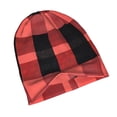 thumbnail image 4 of Adult Knitted Cap 11 X 10.6 In Two-Layer Design Breathable Light Dry And Easy Care Covering All Antiskid Anti-Wrinkle Coral Buffalo Plaid Check Tartan Scotland_2, 4 of 8