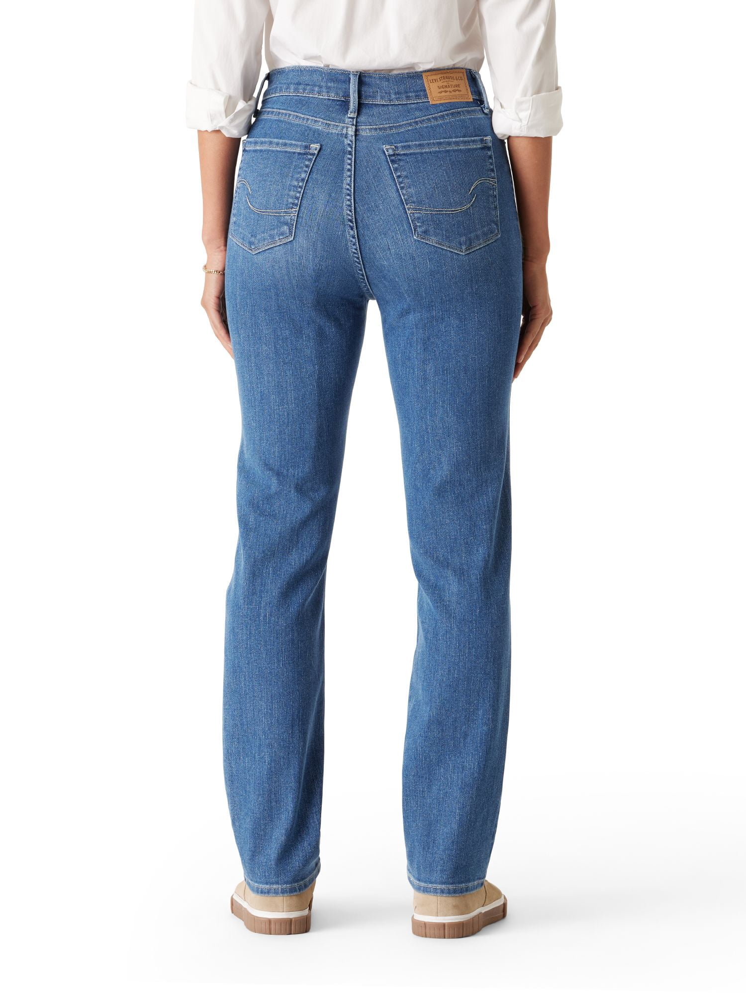 Levi Strauss Signature Women's and Women's Plus High Rise Straight Jean, Sizes 2-28