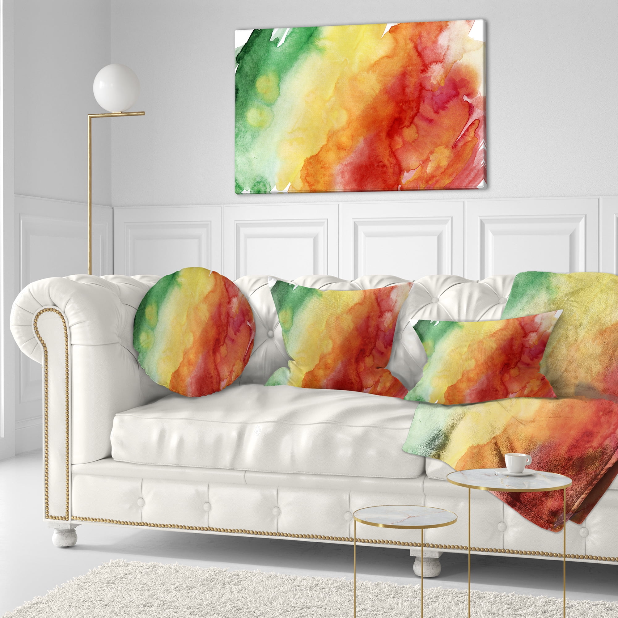 Designart Color Explosion - Abstract Throw Pillow - 12x20