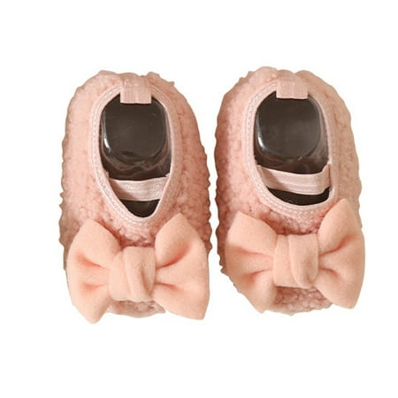 

Baby Girl Winter Warm Flats Infant Bow First Walker Crib Shoes for Baby Shower Gift